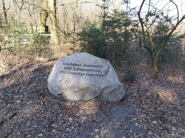 Schießstand Immenstedt Stein mit Inschrift